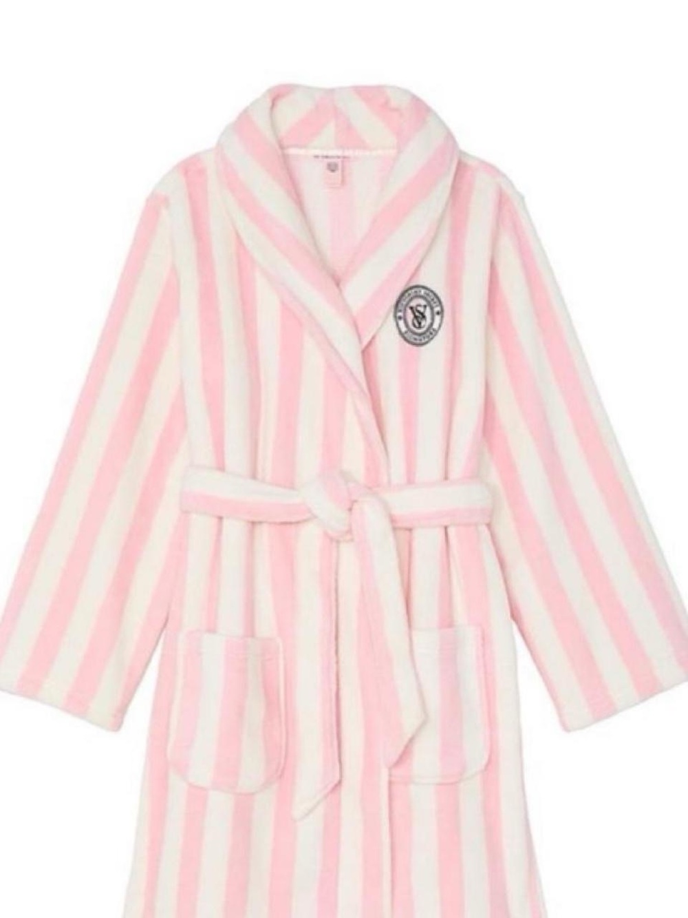 Victoria's Secret pink and white striped robe in size M #loungewear #sleepwear